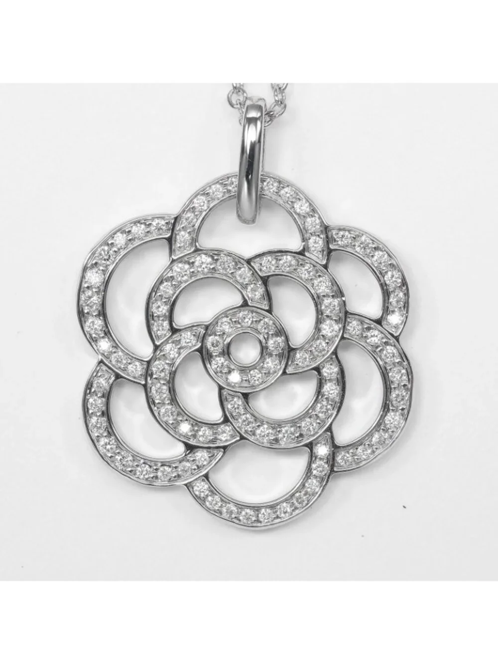 Chanel Camellia White Gold Diamond Necklace